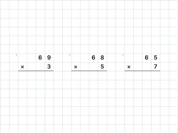 Ejemplo: Multiplicaciones de varias cifras