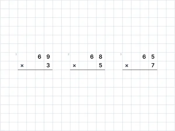 Exemplo de folha: Multiplicação com dois algarismos