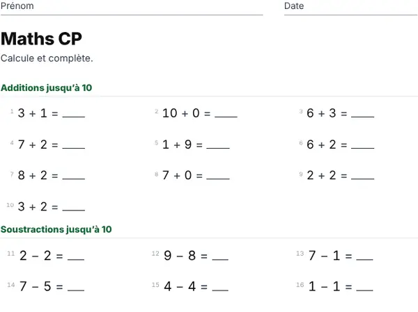 Exemple : CP