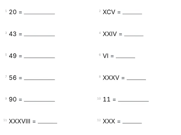Exemple : Chiffres romains