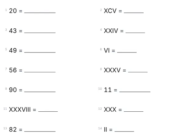 Example: Roman numerals
